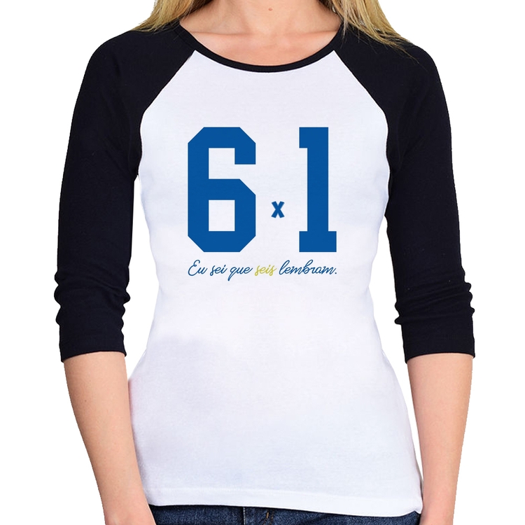 Baby Look Raglan 6x1 Eu sei que seis lembram Manga 3/4