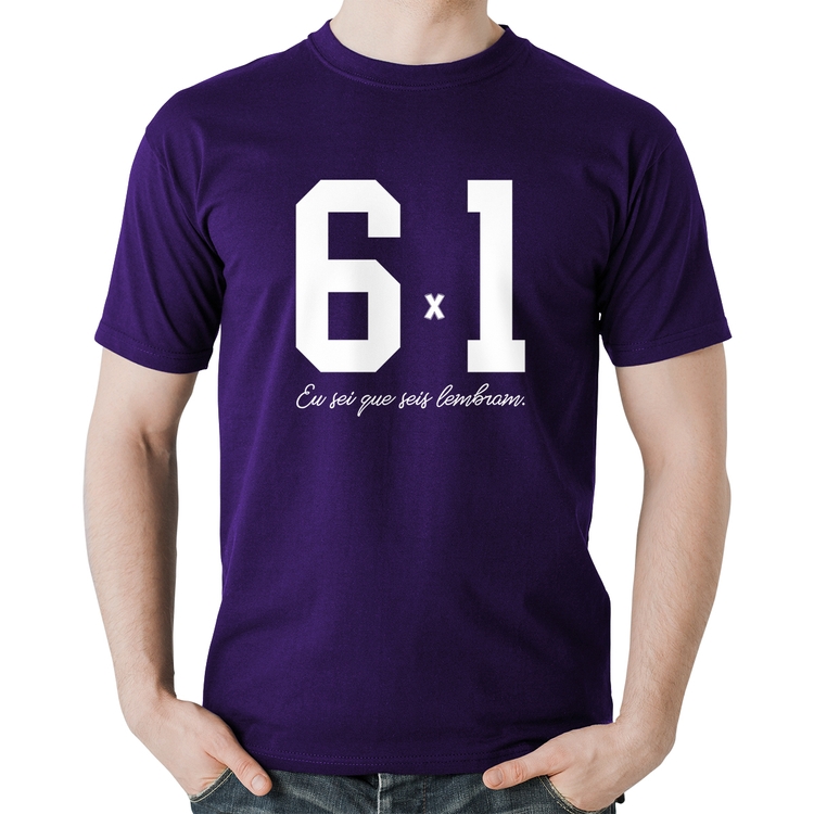 Camiseta Algodão 6x1 Eu sei que seis lembram - Roxa