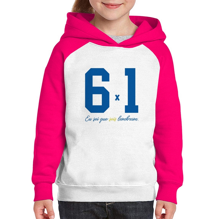 Moletom Infantil 6x1 Eu sei que seis lembram - Branco/Rosa