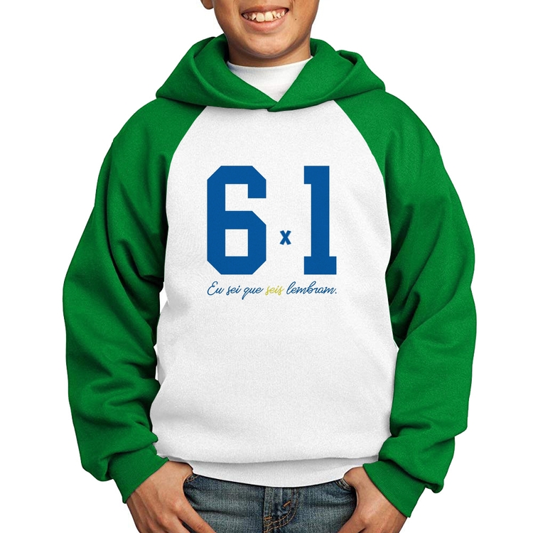 Moletom Infantil 6x1 Eu sei que seis lembram - Branco/Verde