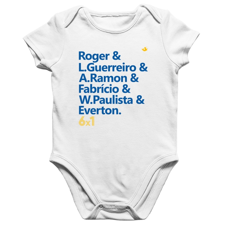 Body Bebê Algodão 6x1 Gols - Branco