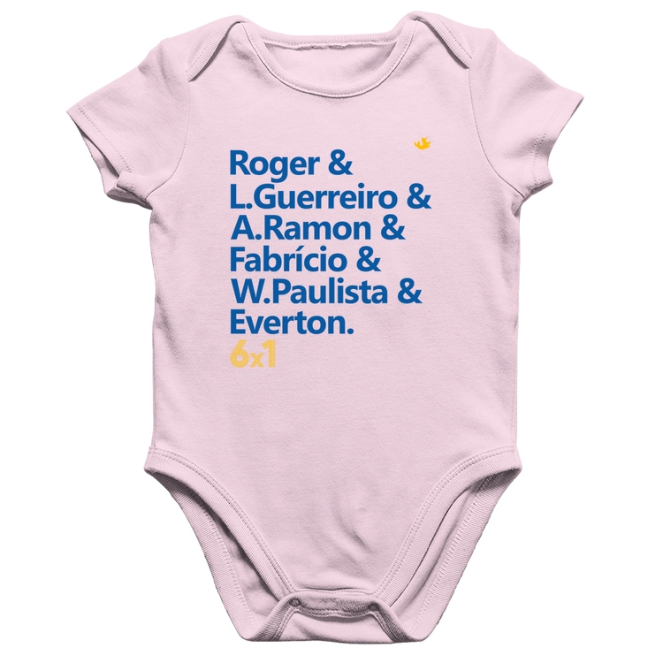 Body Bebê Algodão 6x1 Gols - Rosa Bebê