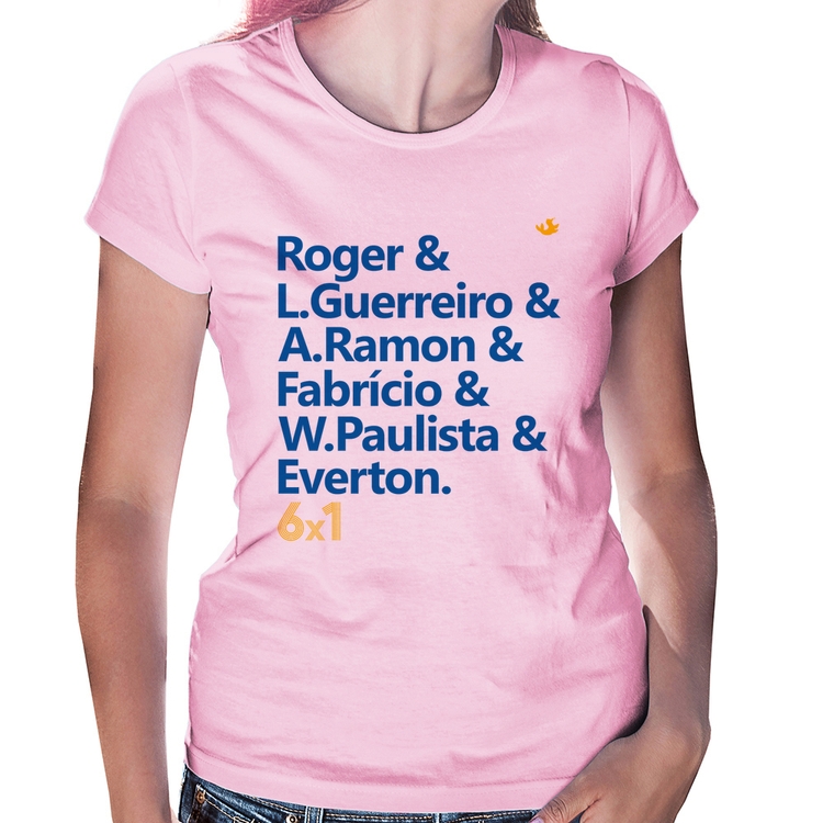 Baby Look 6x1 Gols - Rosa Bebê