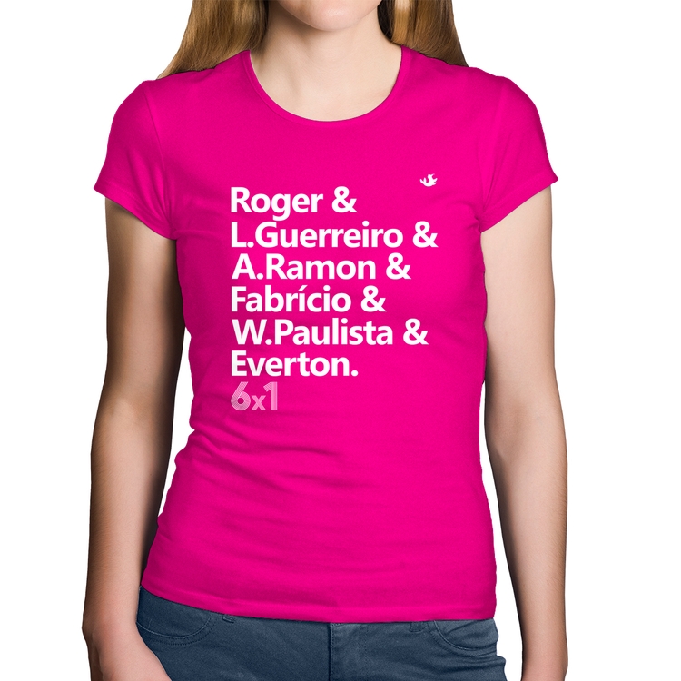 Baby Look Algodão 6x1 Gols - Rosa