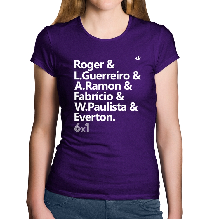 Baby Look Algodão 6x1 Gols - Roxa