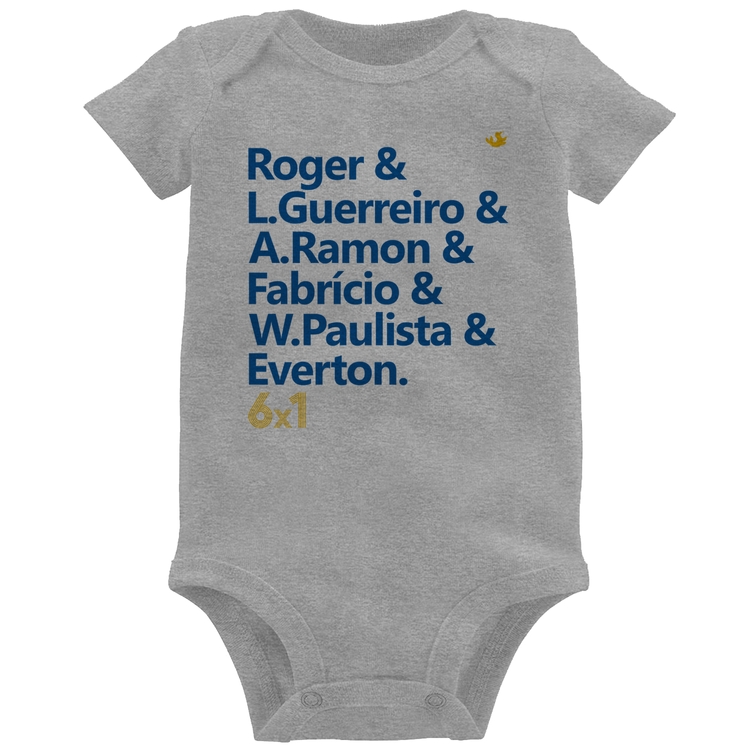 Body Bebê 6x1 Gols - Cinza