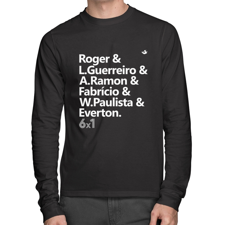 Camiseta Algodão 6x1 Gols Manga Longa