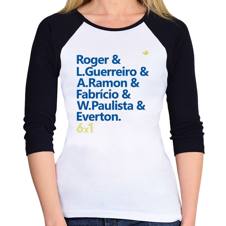 Baby Look Raglan 6x1 Gols Manga 3/4