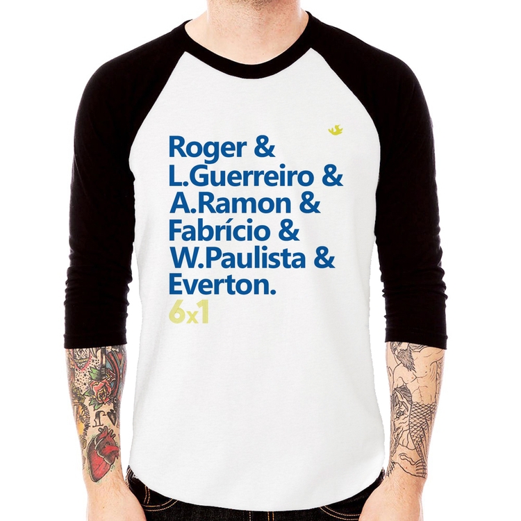 Camiseta Raglan 6x1 Gols Manga 3/4