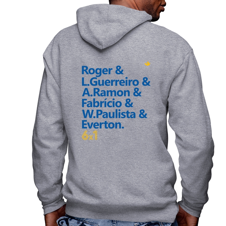 Blusa Moletom 6x1 Gols Masculina com Capuz e Zíper - Mescla