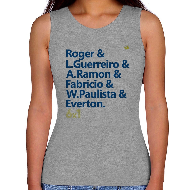 Regata Feminina 6x1 Gols - Cinza