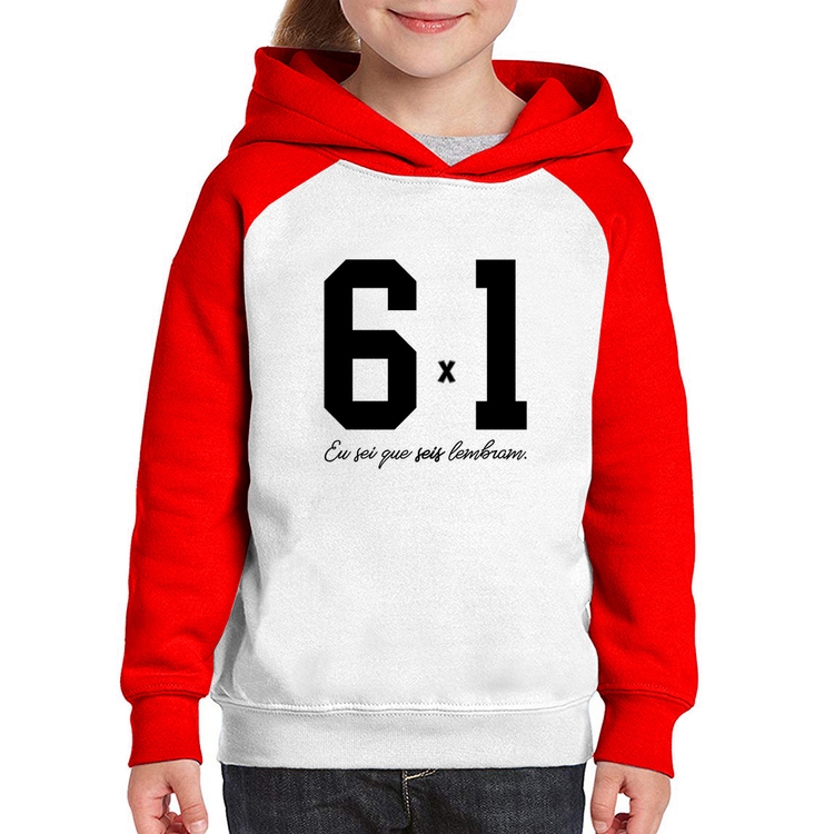 Moletom Infantil 6x1 - Branco/Vermelho