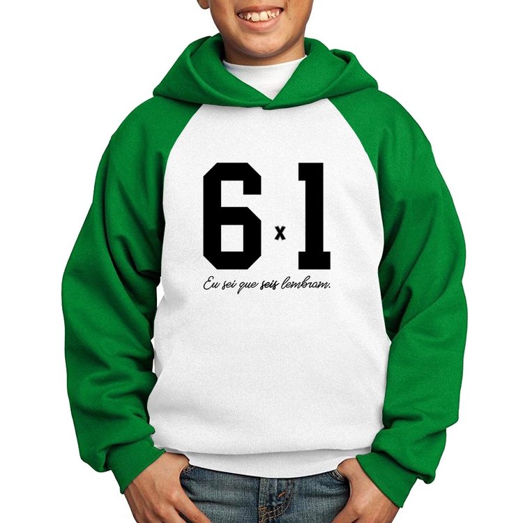 Moletom Infantil 6x1 - Branco/Verde