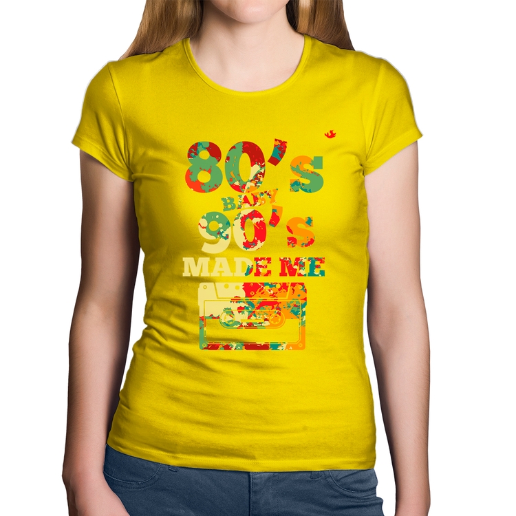 Baby Look Algodão 80's Baby 90's made me - Amarela