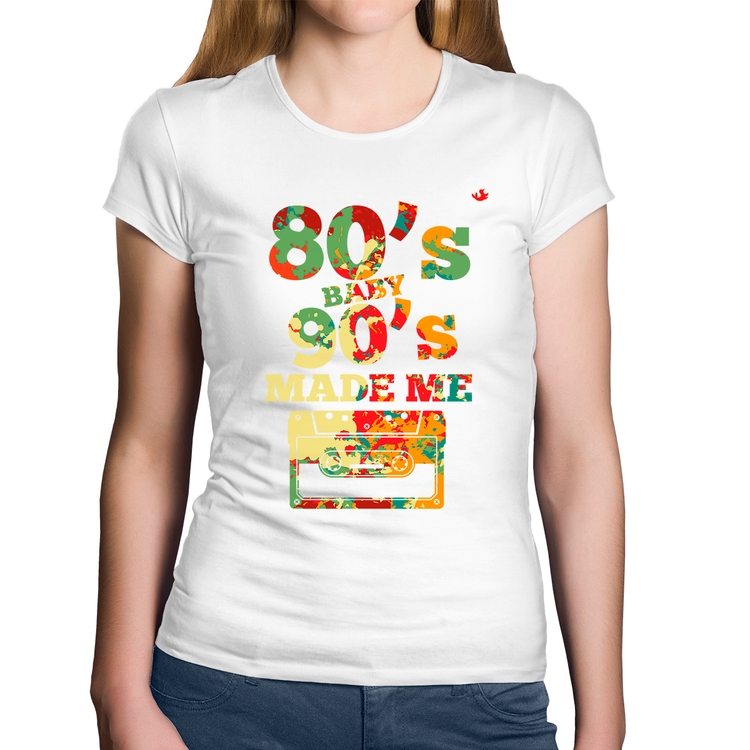 Baby Look Algodão 80's Baby 90's made me - Branca