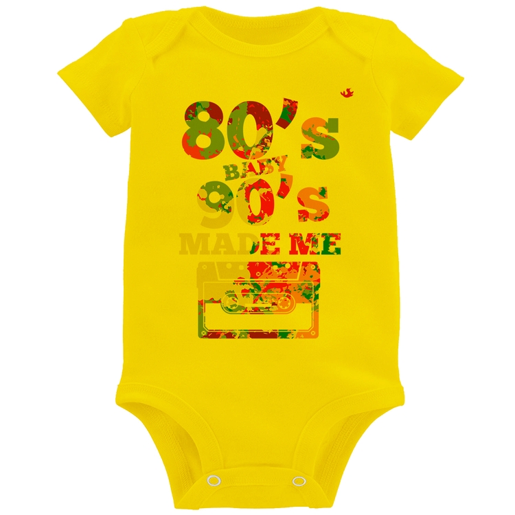 Body Bebê 80's Baby 90's made me - Amarelo