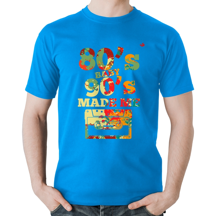 Camiseta Algodão 80's Baby 90's made me - Azul