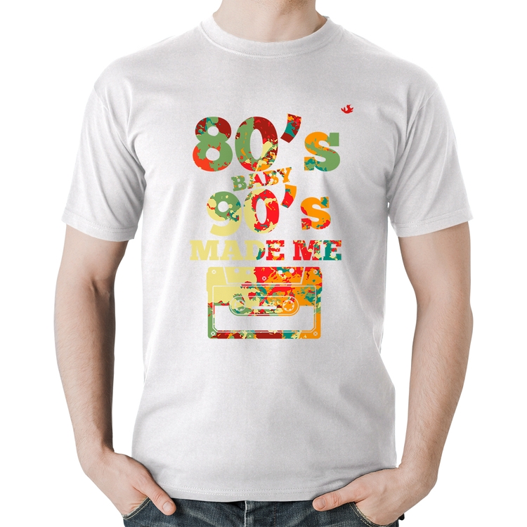 Camiseta Algodão 80's Baby 90's made me - Branca