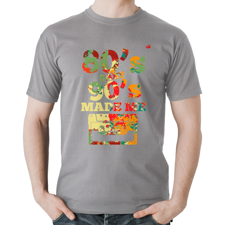 Camiseta Algodão 80's Baby 90's made me - Cinza