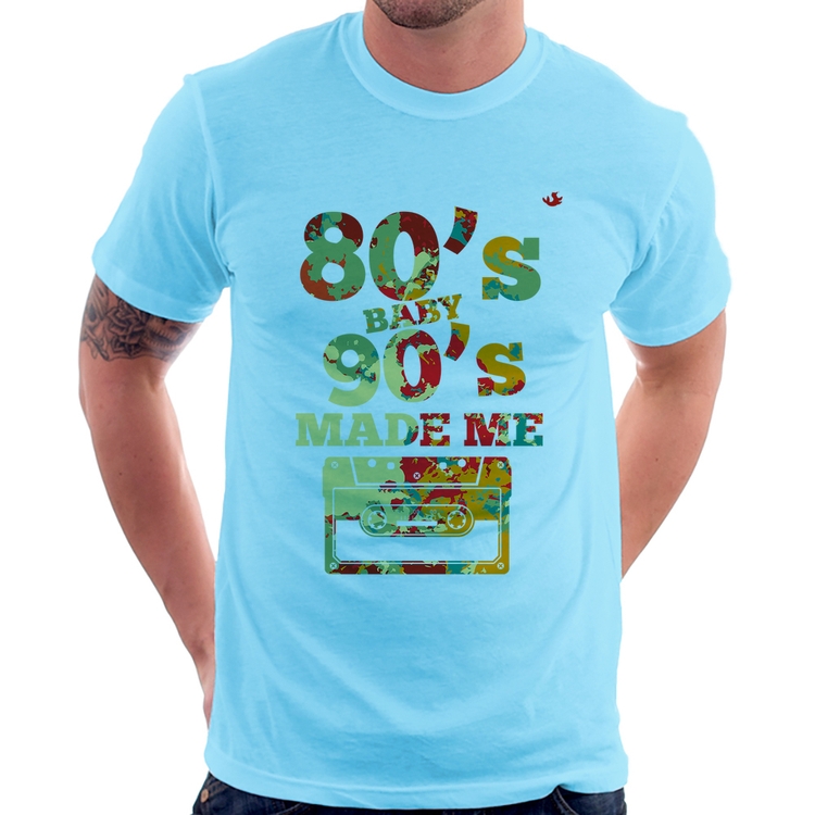 Camiseta 80's Baby 90's made me - Azul Bebê