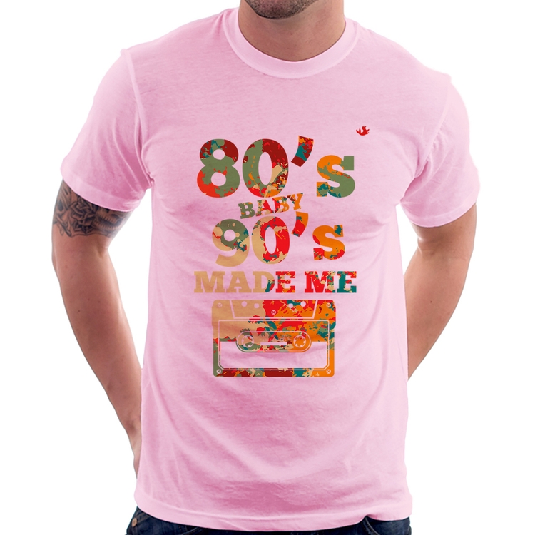 Camiseta 80's Baby 90's made me - Rosa Bebê