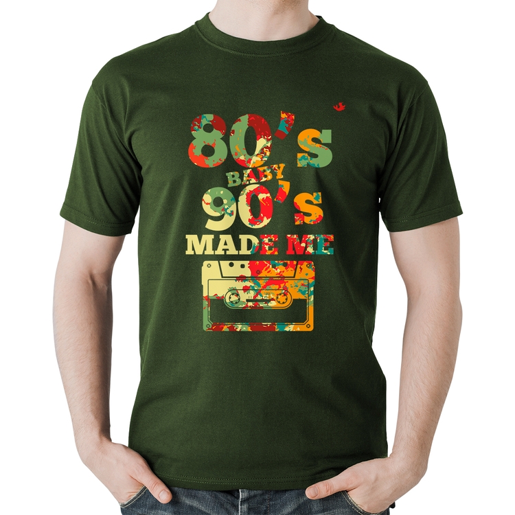 Camiseta Algodão 80's Baby 90's made me - Musgo