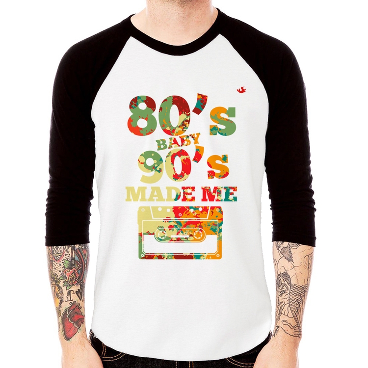 Camiseta Raglan 80's Baby 90's made me Manga 3/4
