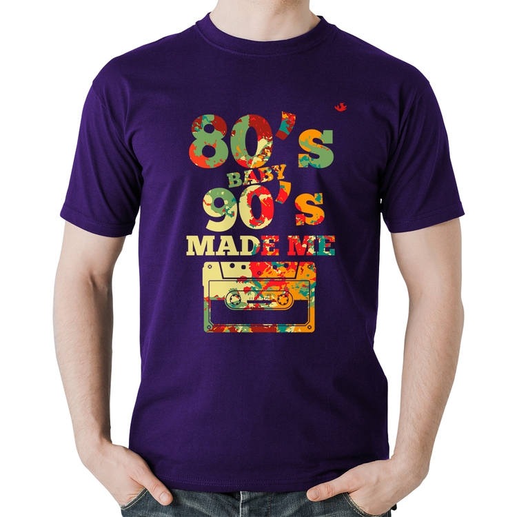 Camiseta Algodão 80's Baby 90's made me - Roxa