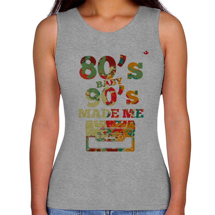 Regata Feminina 80's Baby 90's made me - Cinza