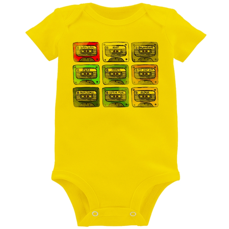 Body Bebê 80's Cassette Tapes - Amarelo
