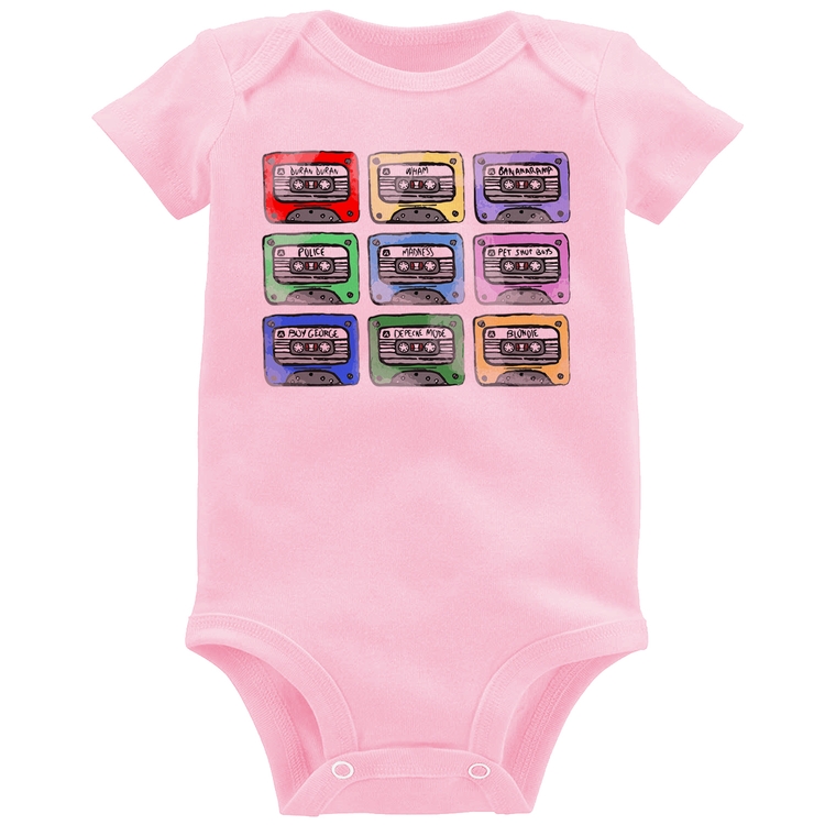 Body Bebê 80's Cassette Tapes - Rosa Bebê