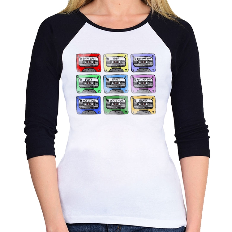 Baby Look Raglan 80's Cassette Tapes Manga 3/4