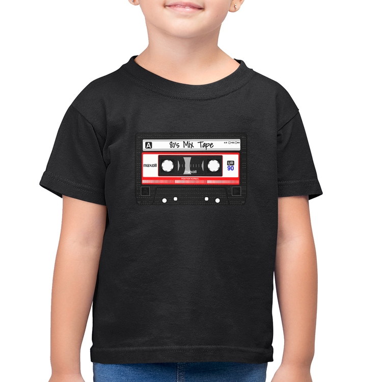 Camiseta Algodão Infantil 80's Mix Tape