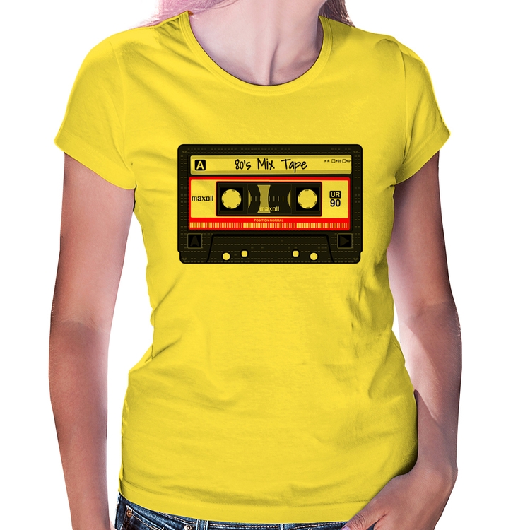 Baby Look 80's Mix Tape - Amarela