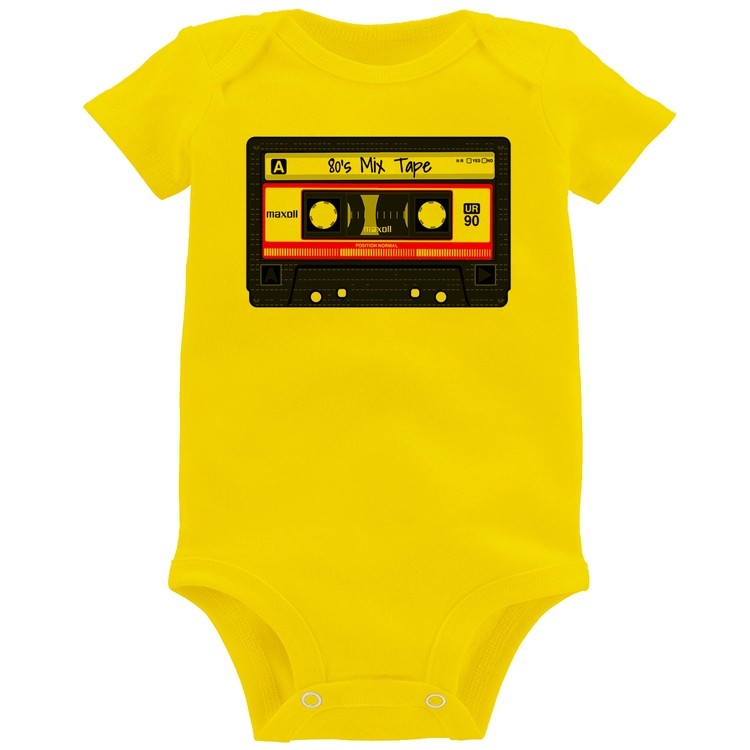 Body Bebê 80's Mix Tape - Amarelo
