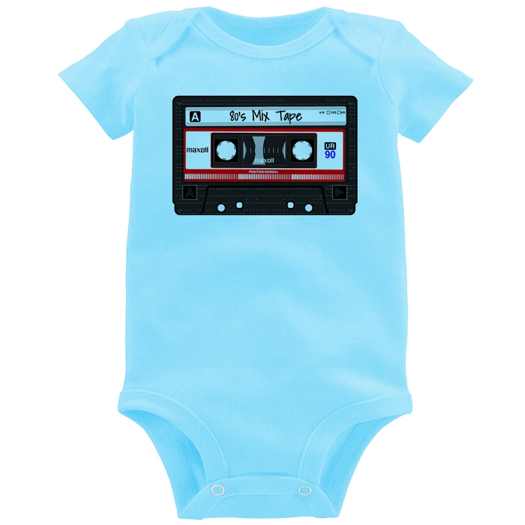 Body Bebê 80's Mix Tape - Azul Bebê
