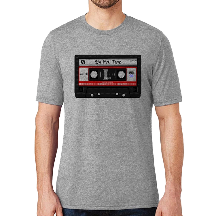 Camiseta 80's Mix Tape - Cinza