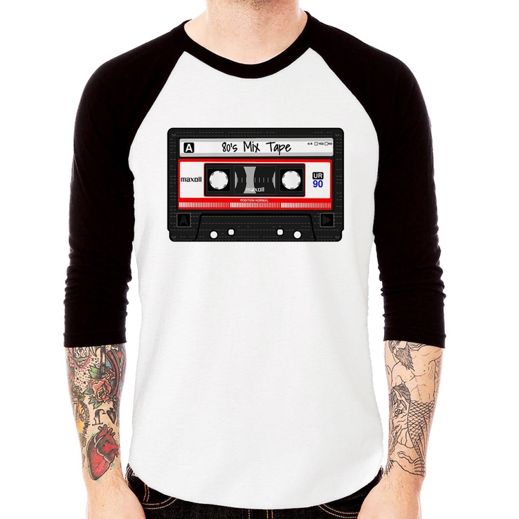 Camiseta Raglan 80's Mix Tape Manga 3/4