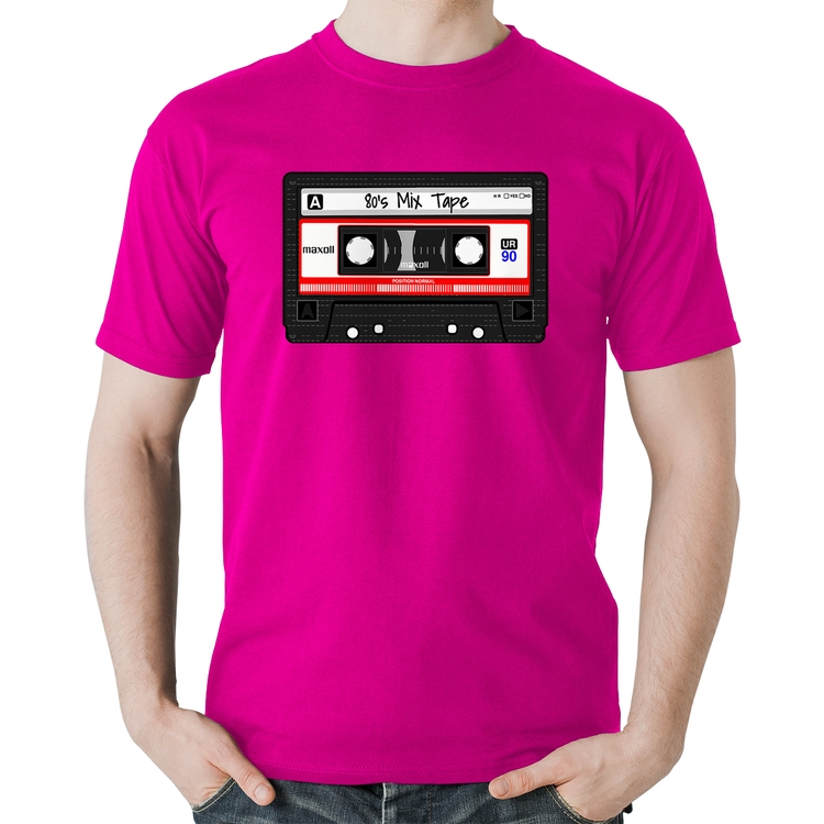 Camiseta Algodão 80's Mix Tape - Rosa