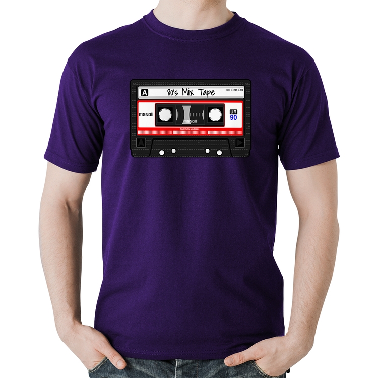 Camiseta Algodão 80's Mix Tape - Roxa