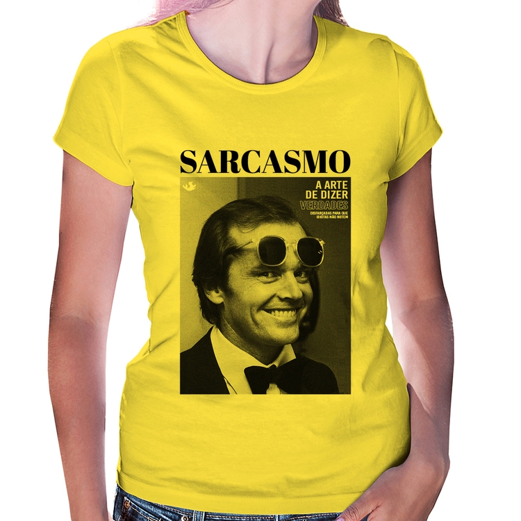 Baby Look A arte do sarcasmo - Amarela