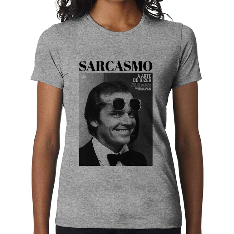 Baby Look A arte do sarcasmo - Cinza