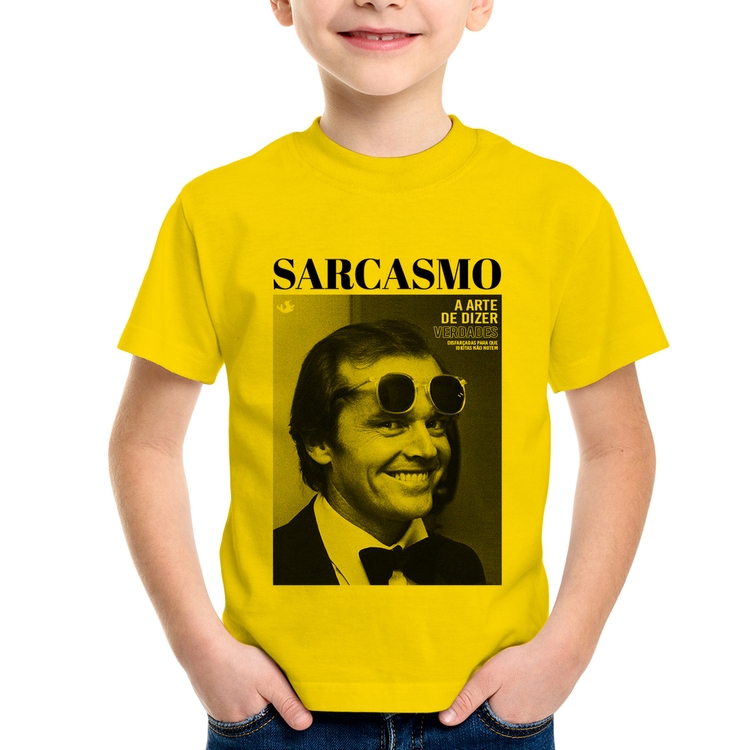 Camiseta Infantil A arte do sarcasmo - Amarela