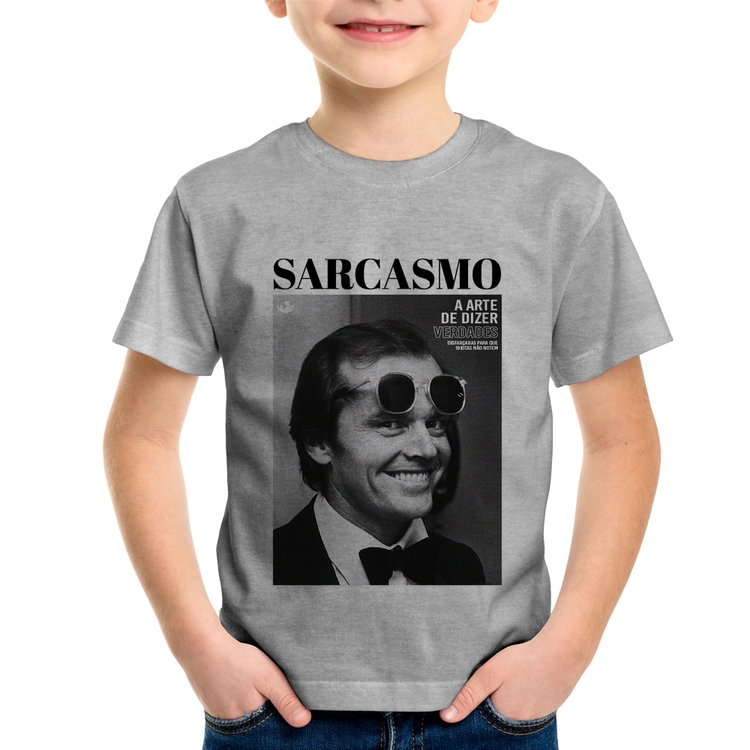 Camiseta Infantil A arte do sarcasmo - Cinza