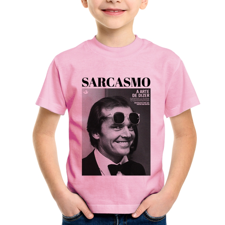 Camiseta Infantil A arte do sarcasmo - Rosa Bebê