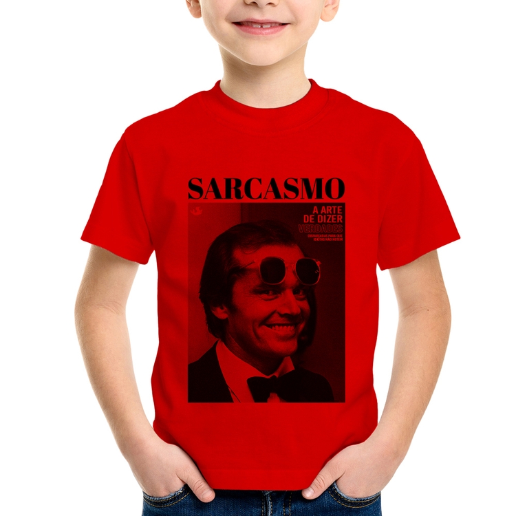 Camiseta Infantil A arte do sarcasmo - Vermelha