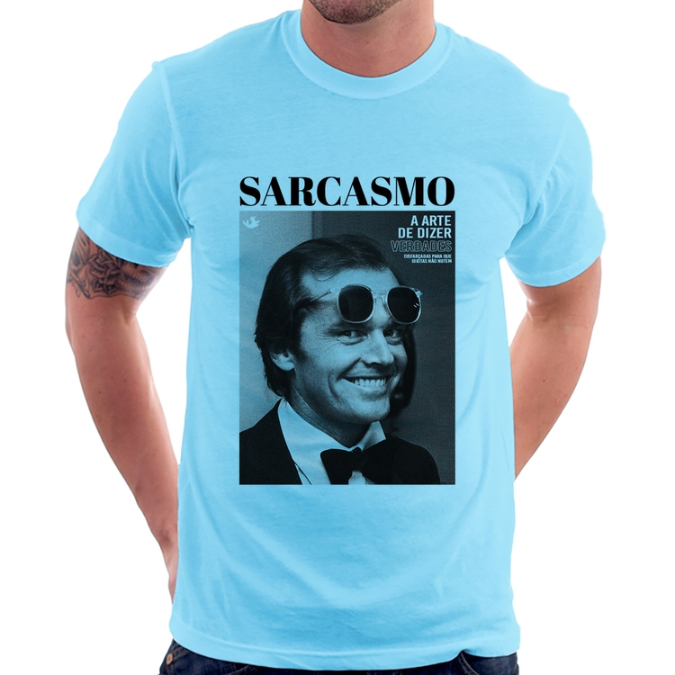 Camiseta A arte do sarcasmo - Azul Bebê