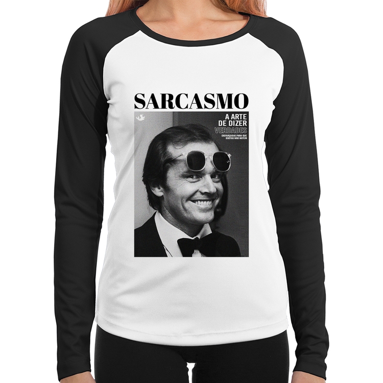 Baby Look Raglan A arte do sarcasmo Manga Longa