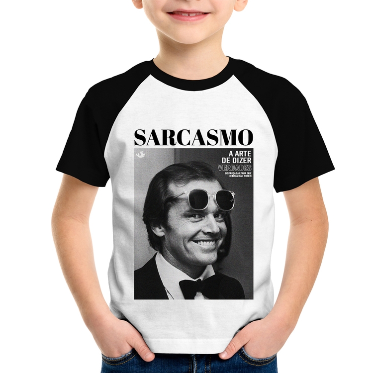 Camiseta Raglan Infantil A arte do sarcasmo
