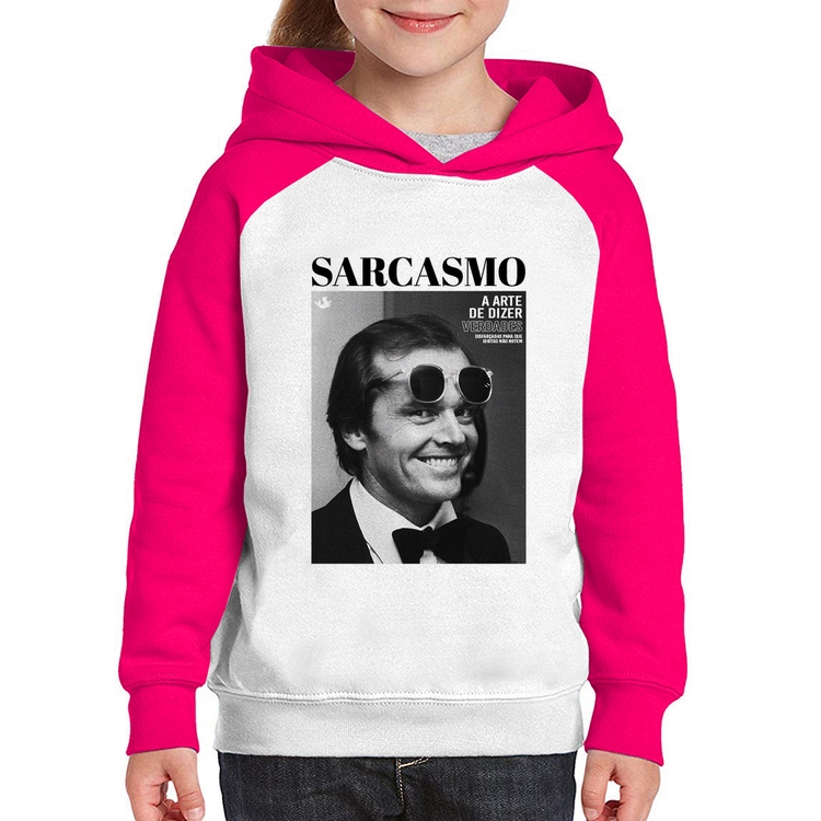 Moletom Infantil A arte do sarcasmo - Branco/Rosa